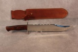RDS Bowie knife wood handle with leather sheath 16