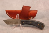 Small custom knife with Damascus blade