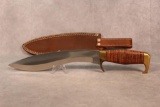 Custom knife with leather sheath 15.75
