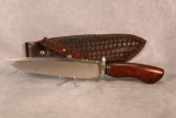 RDS Custom Knife. Wood handle and leather sheath 12