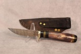 RDS Custom Knife with Damascus blade and sheath 10