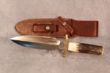 Randal Made Dagger with stag handle and sheath 11.5