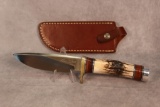 Randal Made knife with stag handle and sheath 10