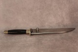 Custom Knife with metal sheath. marked T.G. 12