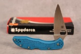 Spyderco Delica Flat Ground Blue VG-10 Folding Pocket Knife
