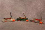 Three Case XX Tiny Toothpicks, Red Wood, Red Bone, & Antique Bone