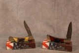 2- BEAR AND SONS KNIVES. RED BONE AND INDIA STAG
