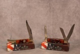 2 BEAR AND SONS RED STAG BONE KNIVES