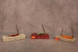 3 CASE XX KNIVES, 2011 TOOTHPICK, 2018 MINI COPPERHEAD, 1999 TINY TOOTHPICK
