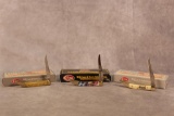 3 CASE XX TINY TOOTHPICKS. 2014 OLIVE GREEN BONE, 2018 NATURAL BONE WITH ETCHING, 2013 CORELON