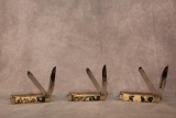 3 CASE XX TRAPPER WITH SCRIMSHAWED HANDLES