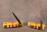 Two Merry Christmas Kissing Crane Knives