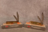 Two 1989 Case XX Gold Sparkle Mini Coke Bottles