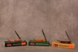 3- CASE XX TINY TOOTHPICKS. 2007 BLADE ETCH, 1998 MICARTA, 2001 ORANGE BONE
