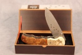 BIG GAME HUNTER FOLDING KNIFE. EXOTIC BLADE ETCHING