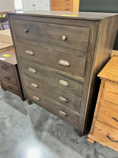 FLAT SAWN WHITE OAK CHEST OF DRAWERS BLACK FOREST 39X19X51IN