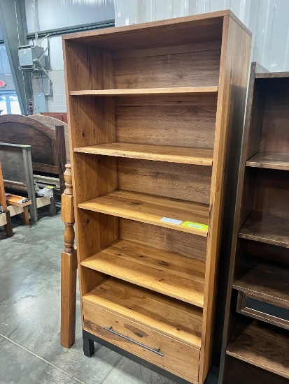 HICKORY AND BROWN MAPLE BOOKCASE 32X16X76 IN