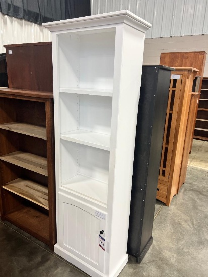 BROWN MAPLE BOOKCASE WHITE PAINT 30X12X72 IN