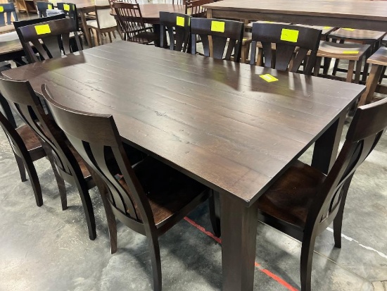 DINING TABLE W 8 SIDE CHAIRS 84X42 IN