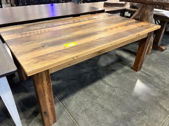 RECLAIMED OAK DINING TABLE ONLY NATURAL 72X42 IN