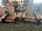 2 TONE BROWN POLY CHAIR SET OF 3; 1 END TABLE, 2 CHAIRS