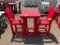 TABLE & 2 RED ADIRONDACK CHAIR SET OF 3