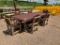 TAN DINING TABLE & 8 CHAIRS