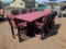 MAROON/BL TABLE W/8 CHAIRS