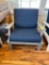GREY POLY/BLUE CUSHION CHAIR