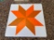 24X24 METAL STAR DECOR WH/ORANGE
