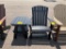 BLACK ADIRONDACK CHAIR & SIDE TABLE