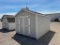 10X14 GABLE SHED SMALL HOLE ON THE ONE SIDE