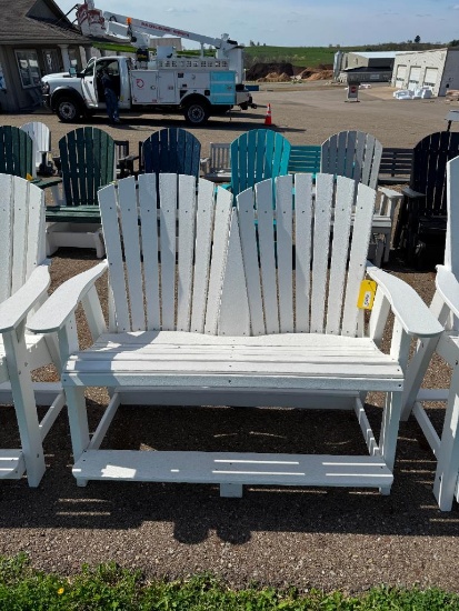 WHITE DOUBLE ADIRONDACK CHAIR