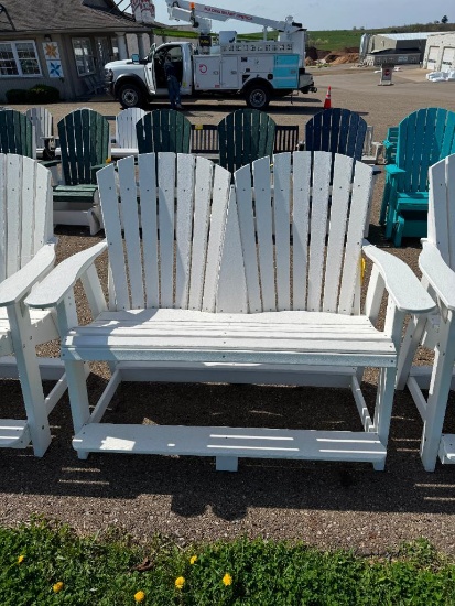 WHITE DOUBLE ADIRONDACK CHAIR