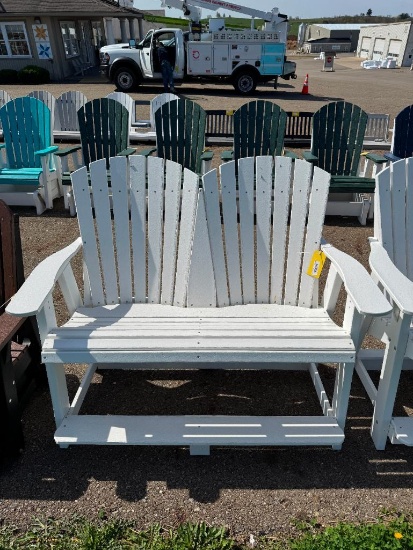 WHITE DOUBLE ADIRONDACK CHAIR