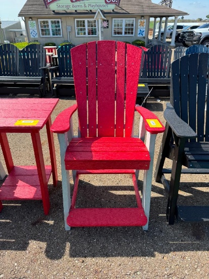 RED/GREY BAR STYLE ADIRONDACK CHAIR