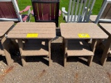 TAN 2 TIER SIDE TABLES