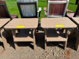 TAN 2 TIER SIDE TABLES