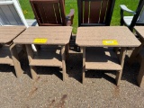 TAN 2 TIER SIDE TABLES