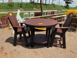 BR/BL POLY PUB TABLE & 2 CHAIRS