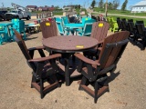BR/BL ROUND TABLE W/4 SWIVEL CHAIRS
