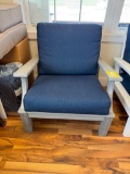 GREY POLY/BLUE CUSHION CHAIR