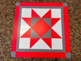 24X24 METAL STAR DECOR RED/WH/GR
