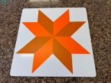 24X24 METAL STAR DECOR WH/ORANGE