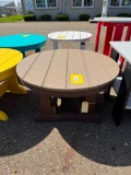 TAN/BR 32 IN ROUND SIDE TABLE