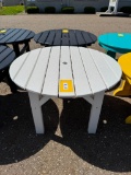 WHITE 33 IN ROUND UMBRELLA SIDE TABLE