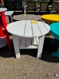 WHITE 24 IN ROUND SIDE TABLE
