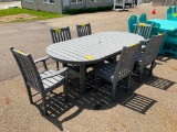 GREY DINING TABLE & 6 CHAIRS