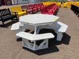 WH/GREY OCTAGON PICNIC TABLE