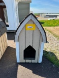 WOODEN DOG HOUSE W/SHINGLE ROOF